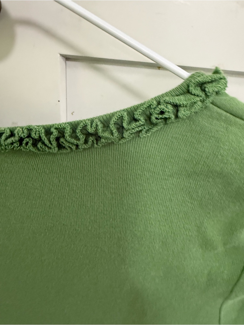 Talbots Green Short-Sleeve Ruffle-Neck Tee - Picture 4 of 4